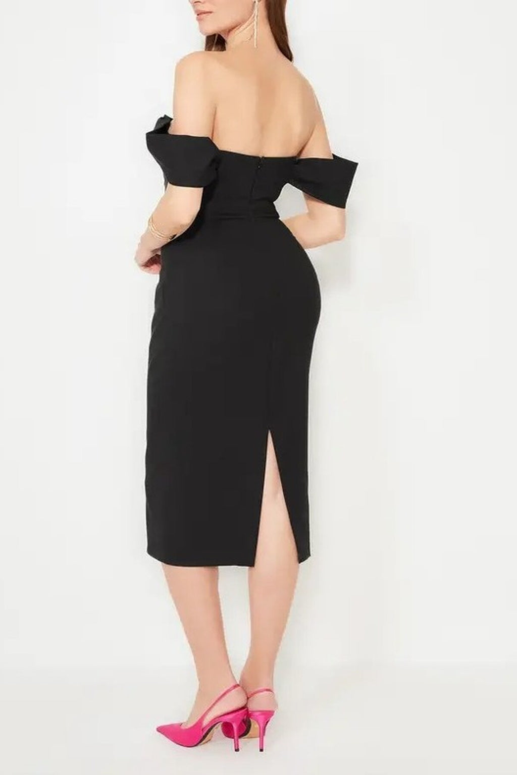 Corset Detail Woven Elegant Evening Dress