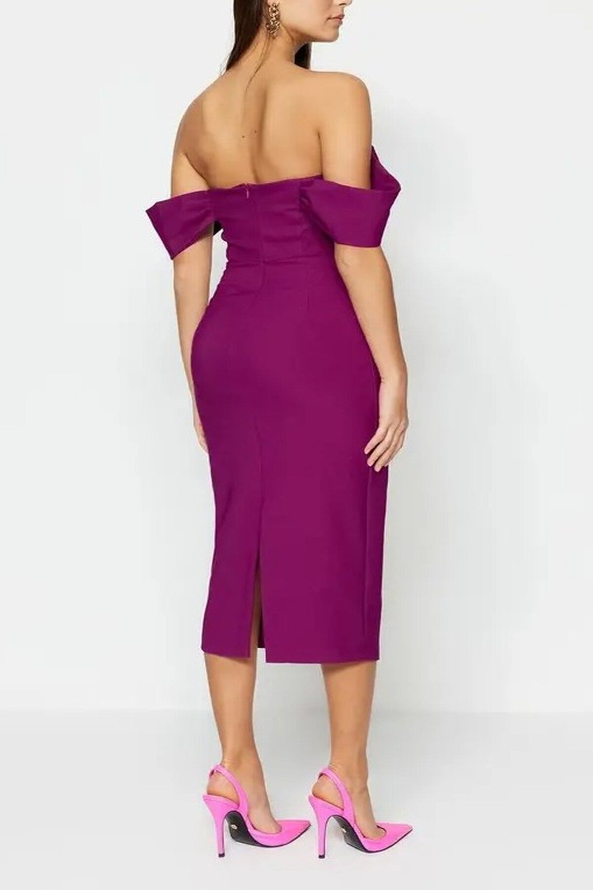 Corset Detail Woven Elegant Evening Dress