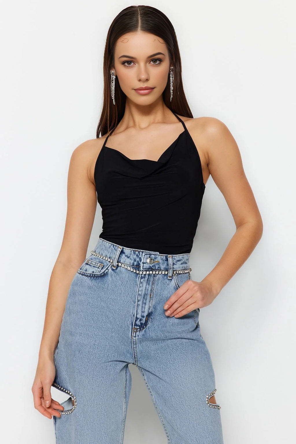 V-Neck Knitted Bodysuit