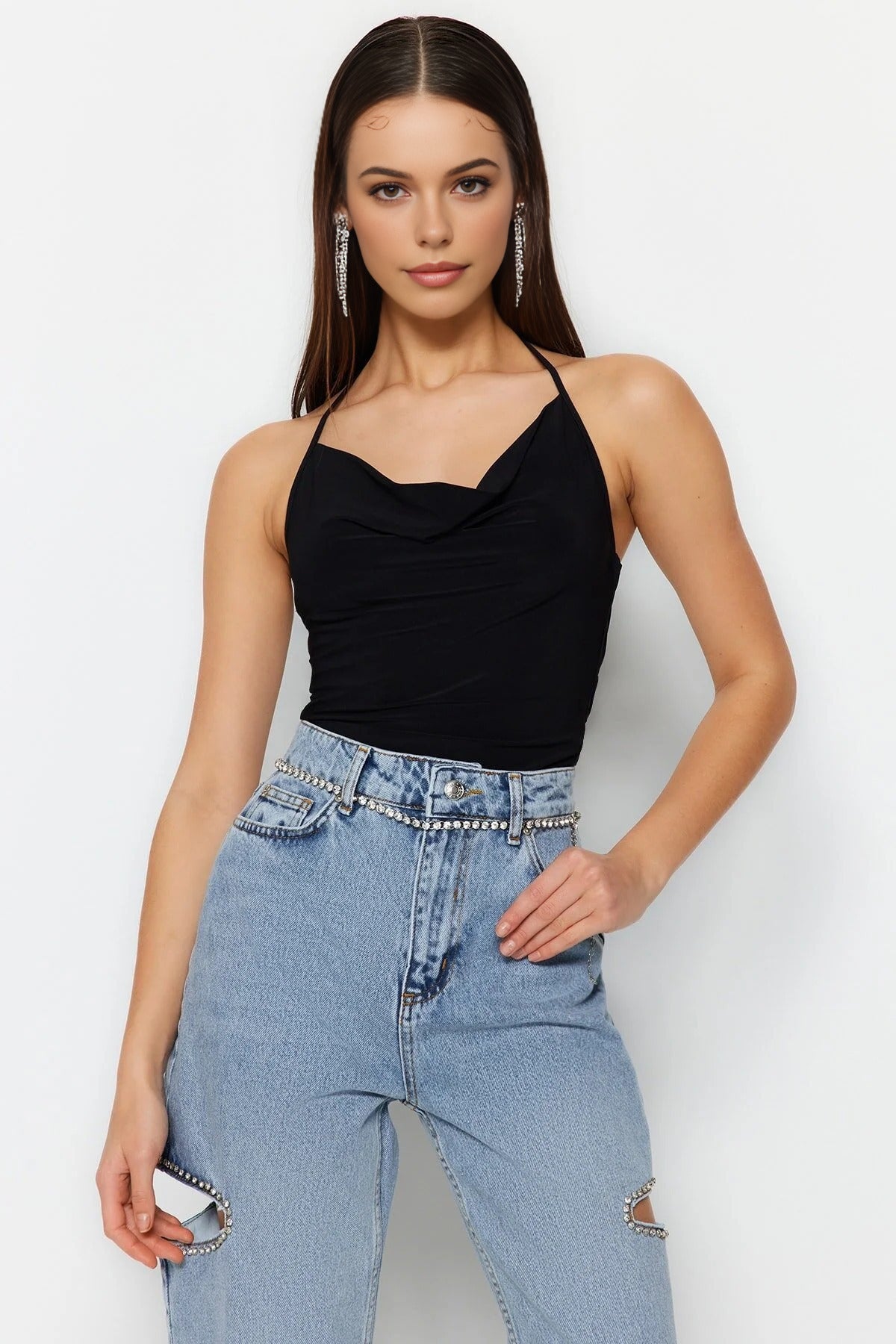 V-Neck Knitted Bodysuit