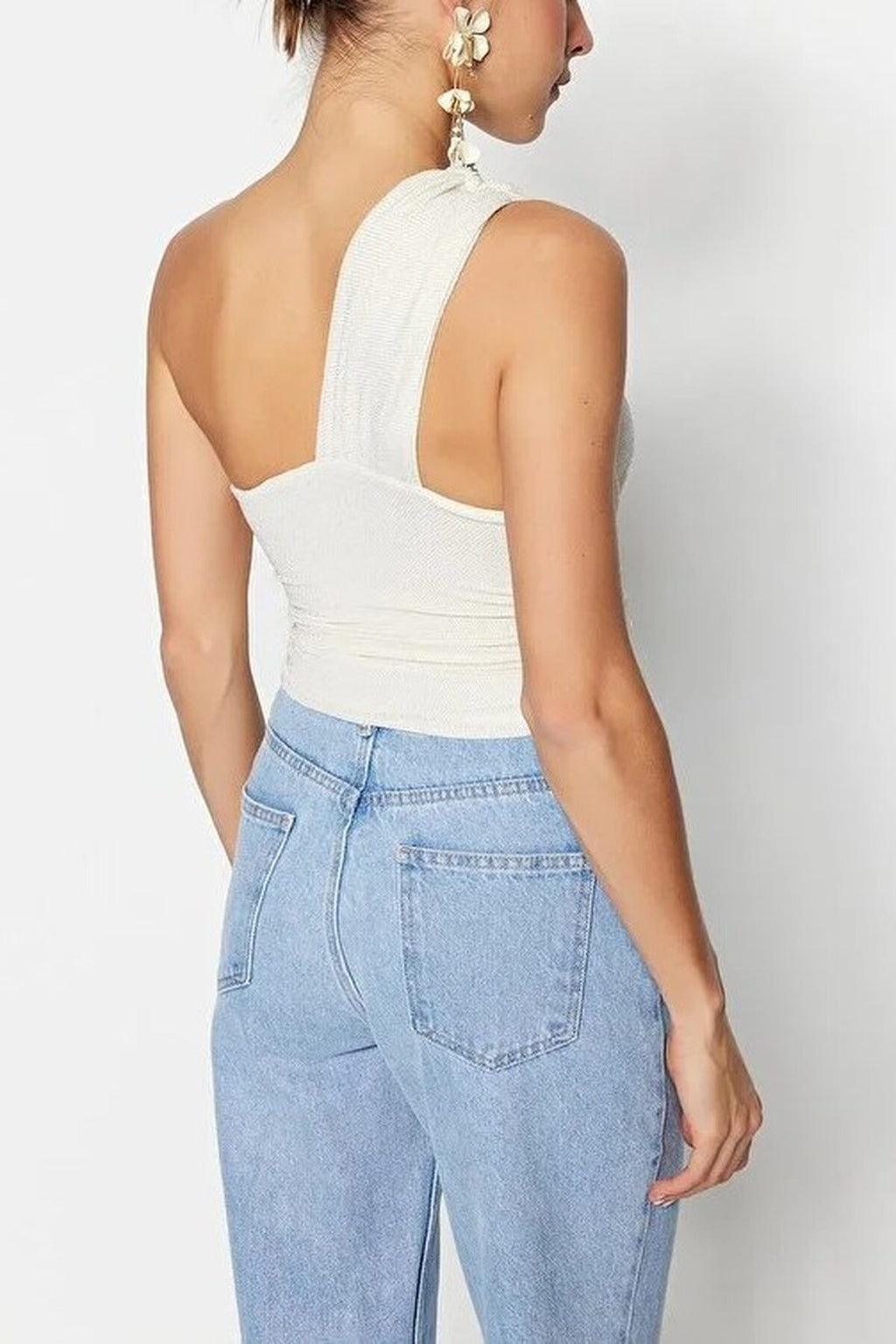 Crop Lined Shimmering Knit Bustier