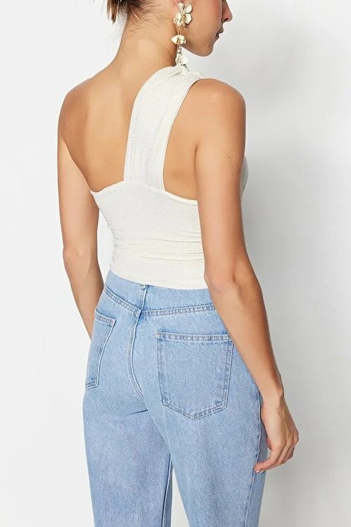 Crop Lined Shimmering Knit Bustier