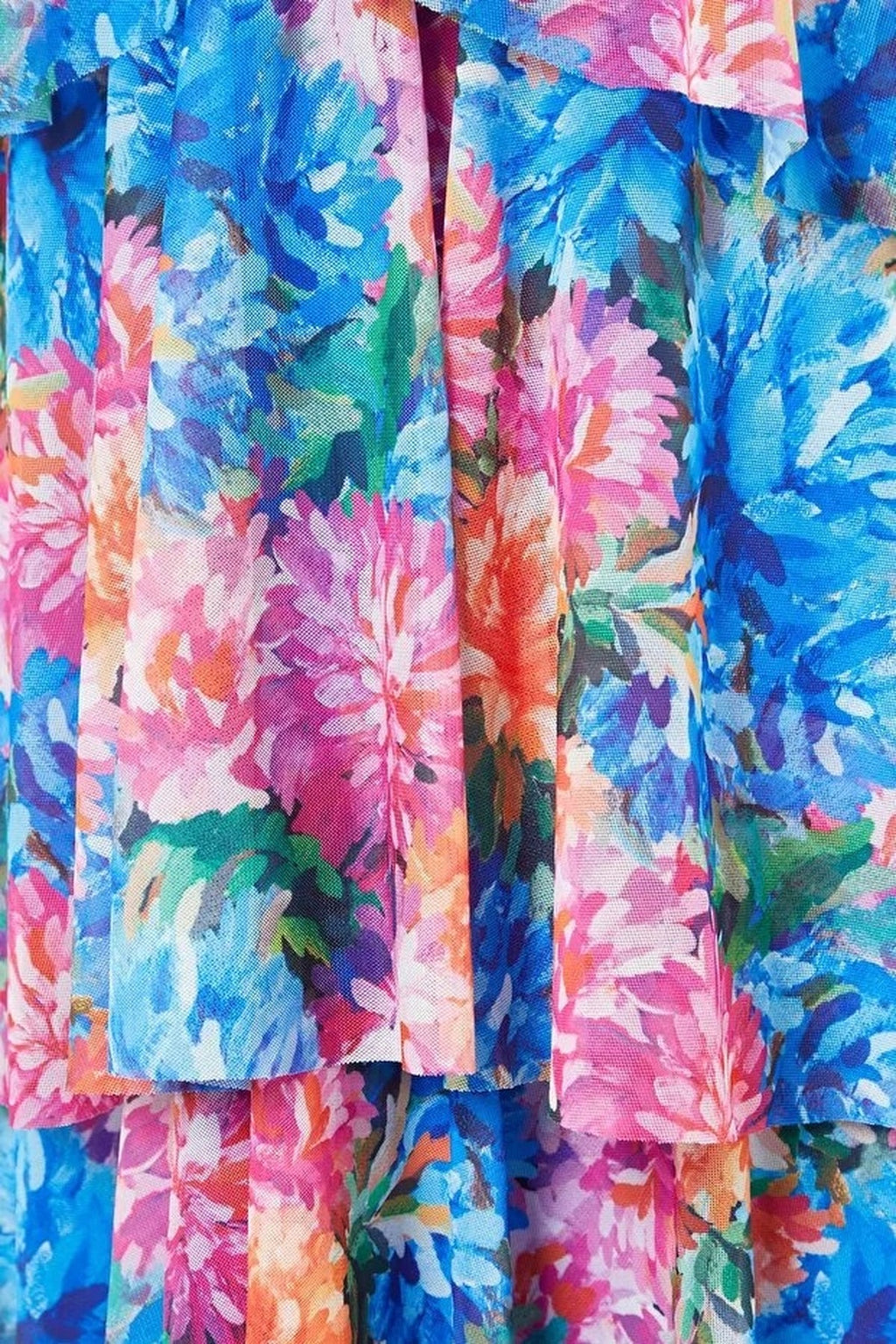 Lined A-Line Floral Tulle Knit Mini Dress