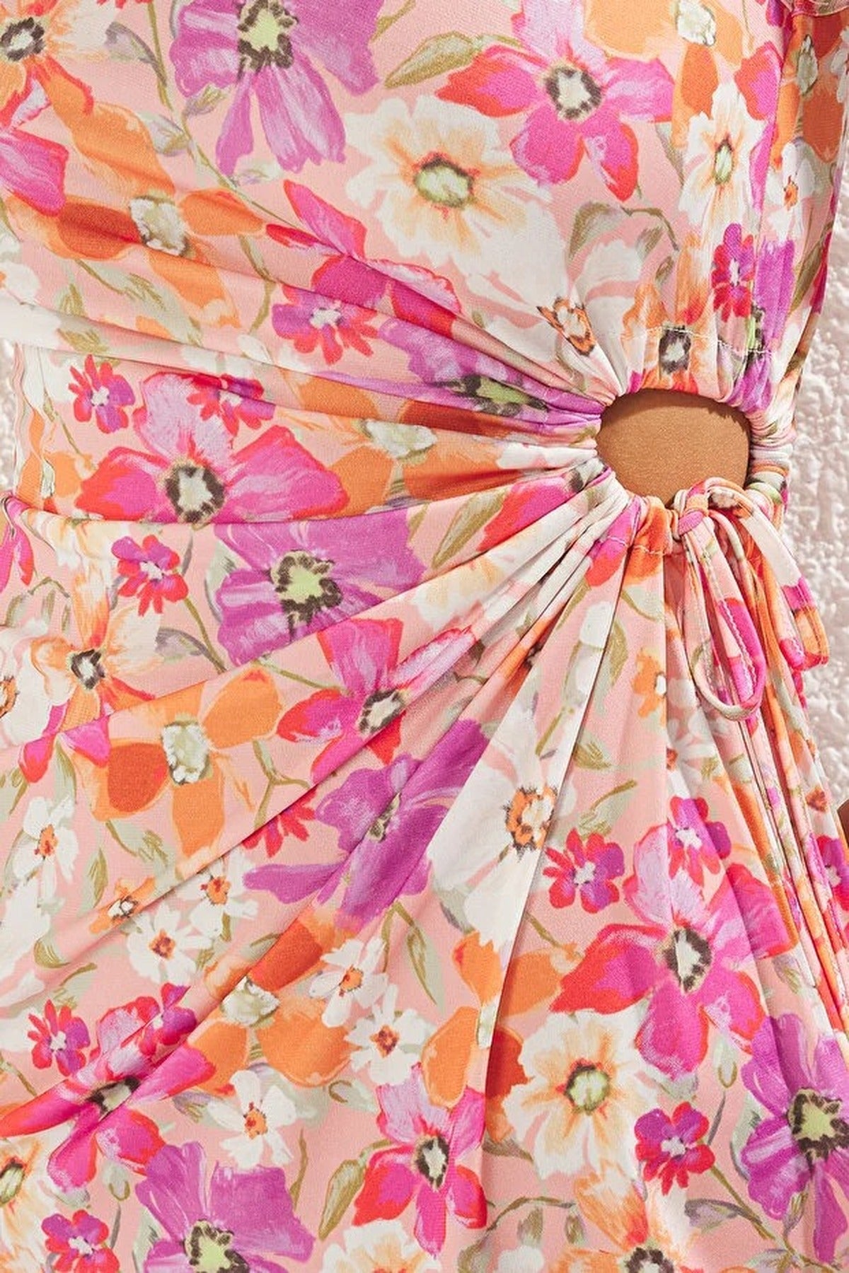 Floral Patterned Dress with Waist Detail