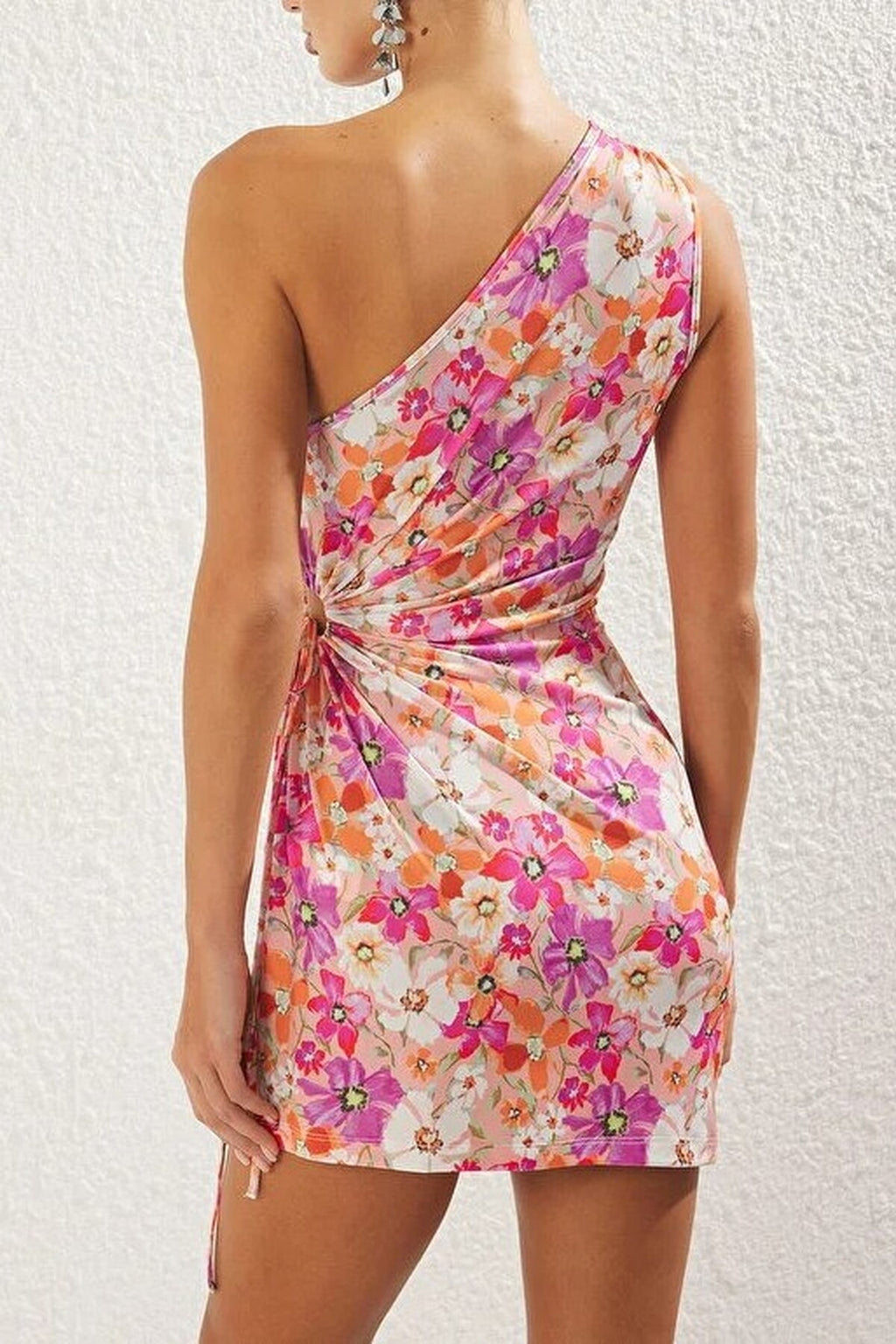Floral Patterned Dress with Waist Detail