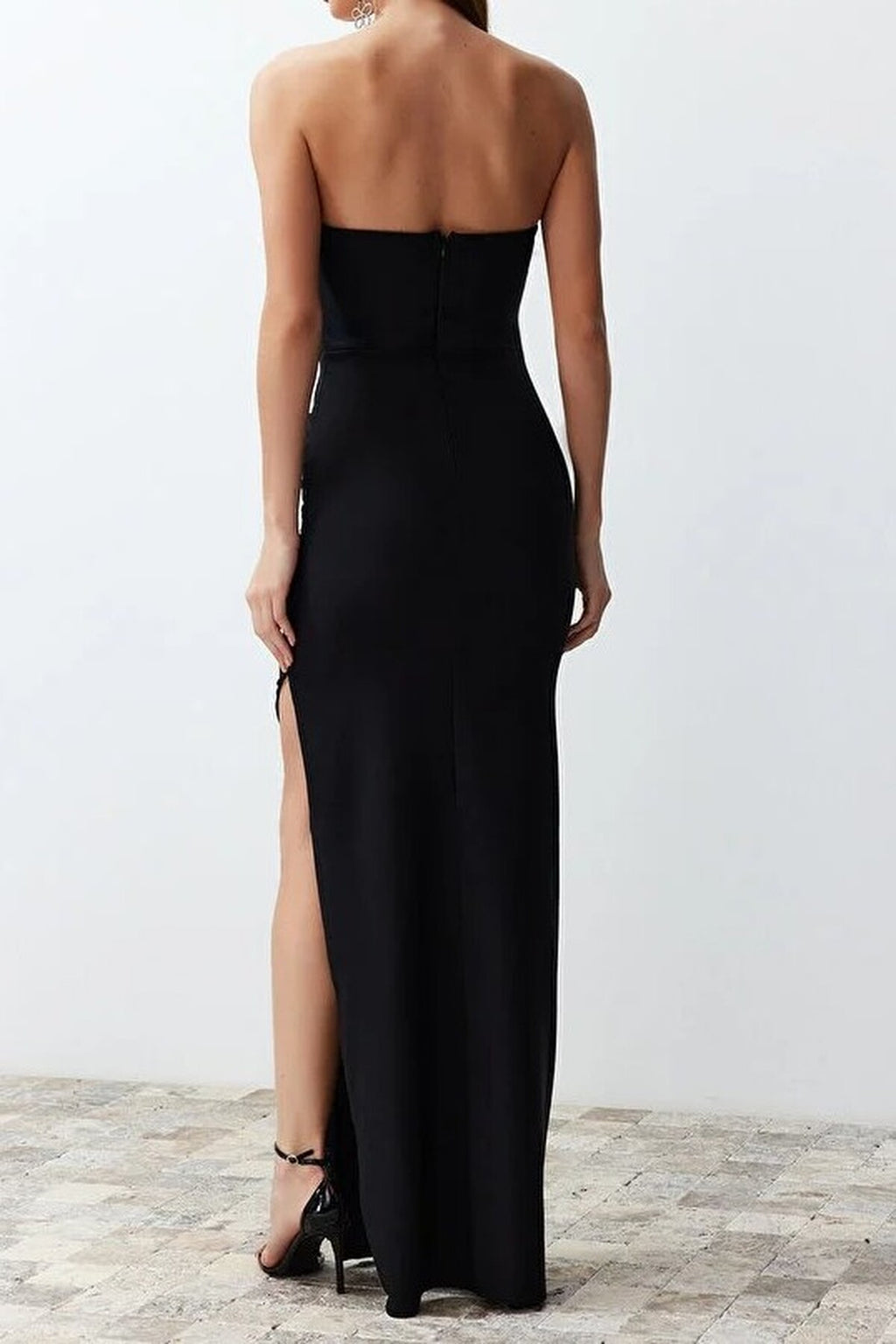 Fitted Corset Detail Woven Long Dress