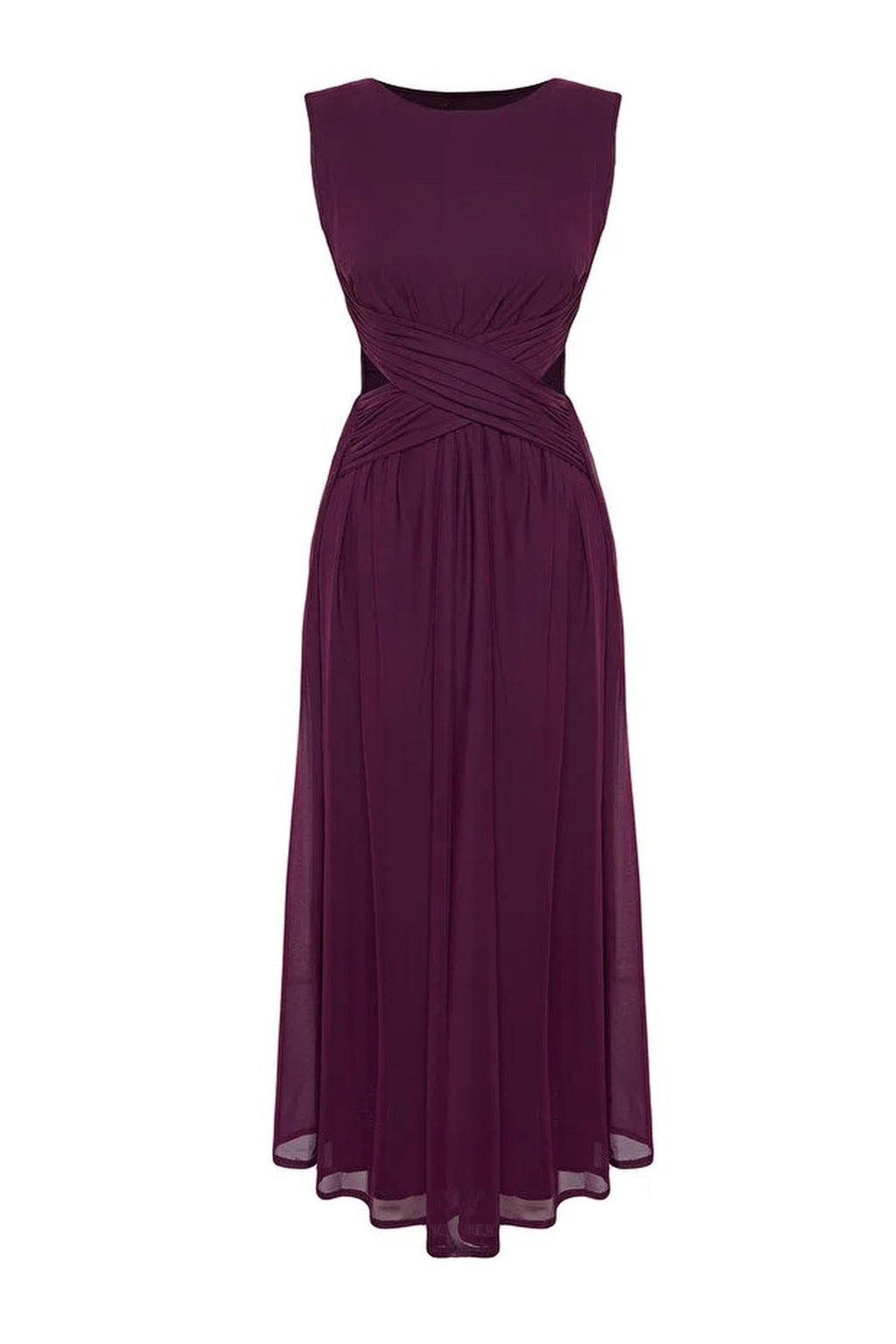 Flowy Tulle Dress with A-Line and Cut Out Detail