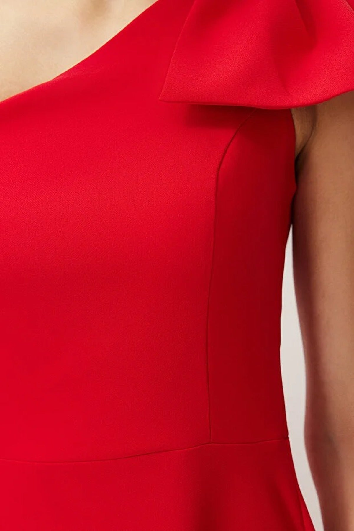 A-Line Elegant Woven Evening Dress with Bow Detail