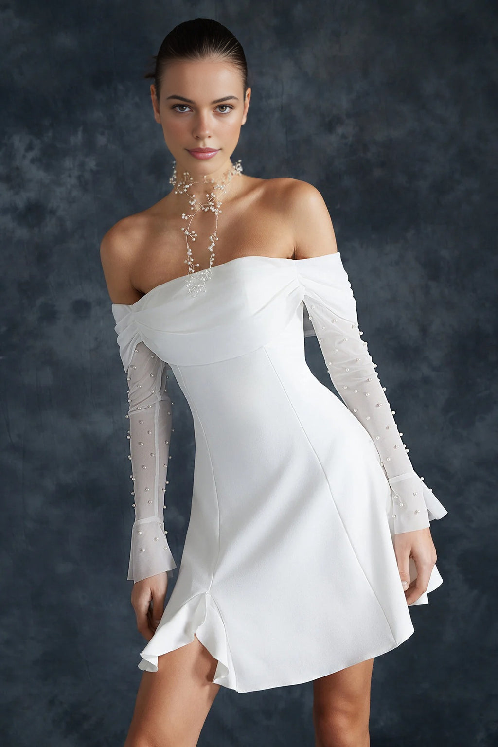 A-Line Lined Woven Short Dress