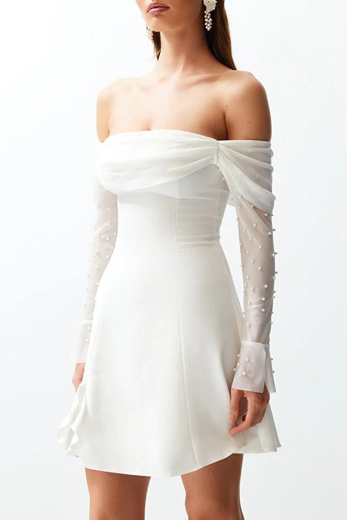 A-Line Lined Woven Short Dress