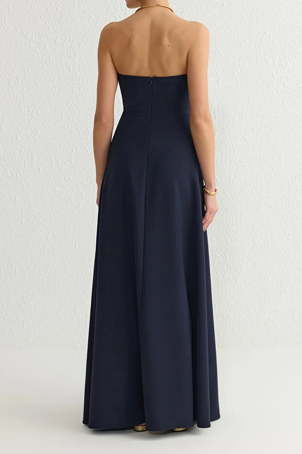 A-Line Strapless Woven Long Dress