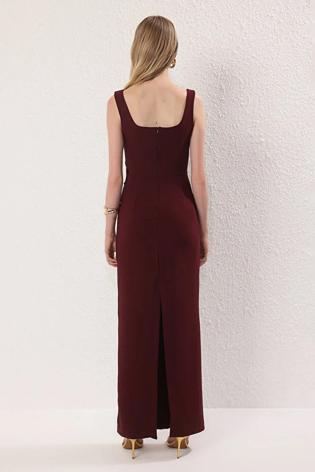 Floral Applique Detail Woven Maxi Dress