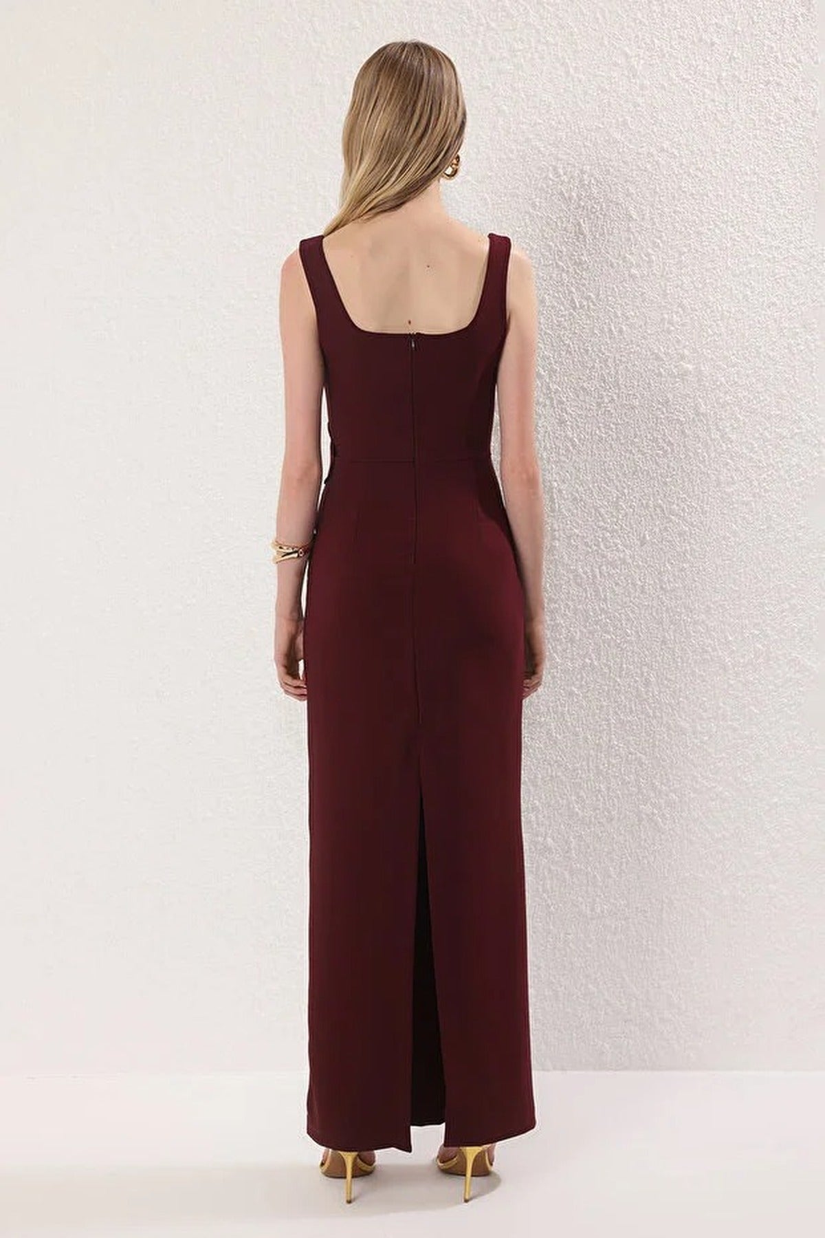 Floral Applique Detail Woven Maxi Dress