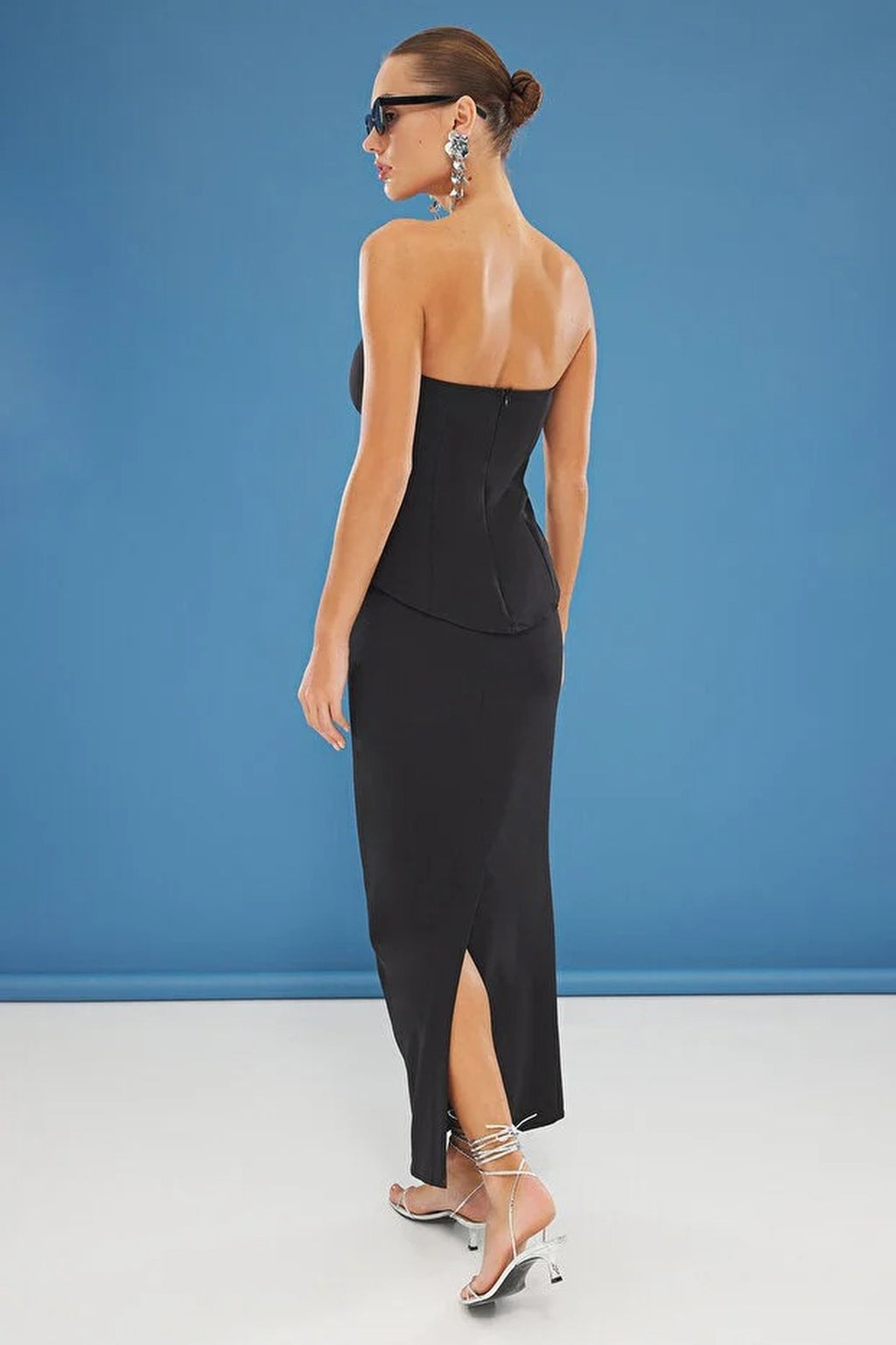 Strapless Woven Elegant Two-Piece Co-ord
