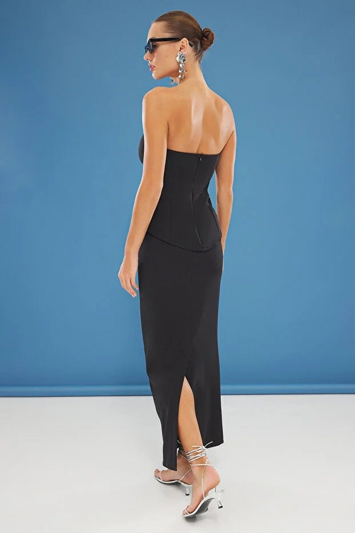 Strapless Woven Elegant Two-Piece Co-ord