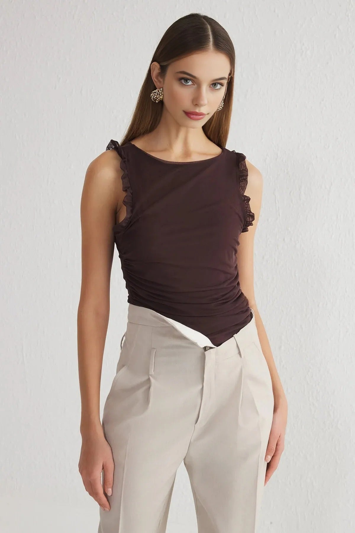 Lined Tulle Knit Bodysuit