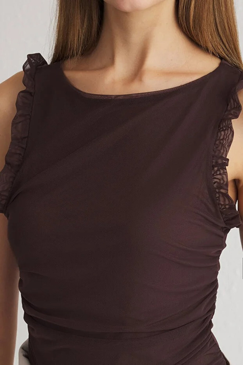 Lined Tulle Knit Bodysuit