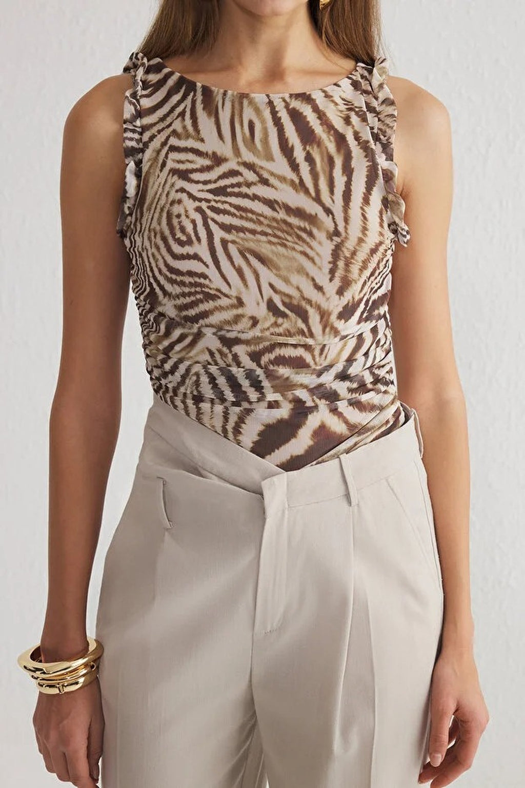 Lined Tulle Knit Bodysuit