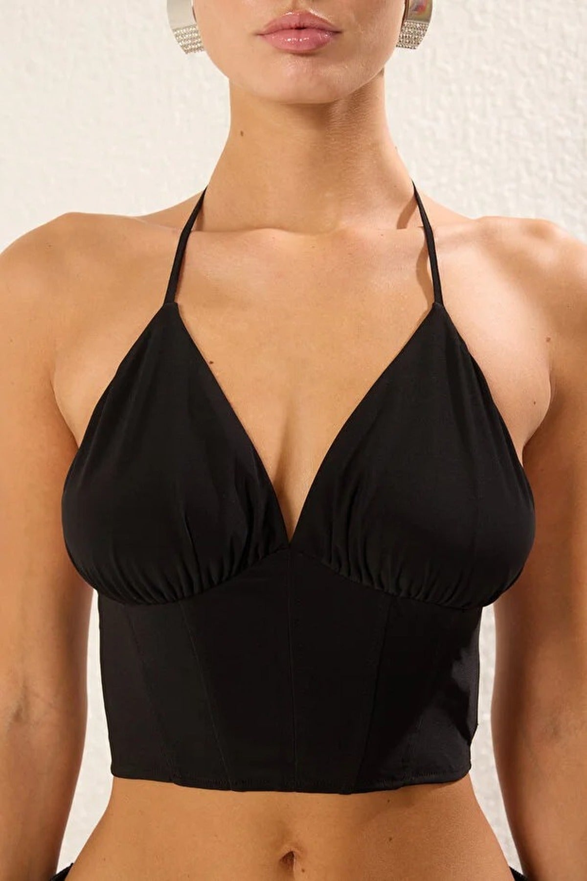 V-Neck Woven Bustier