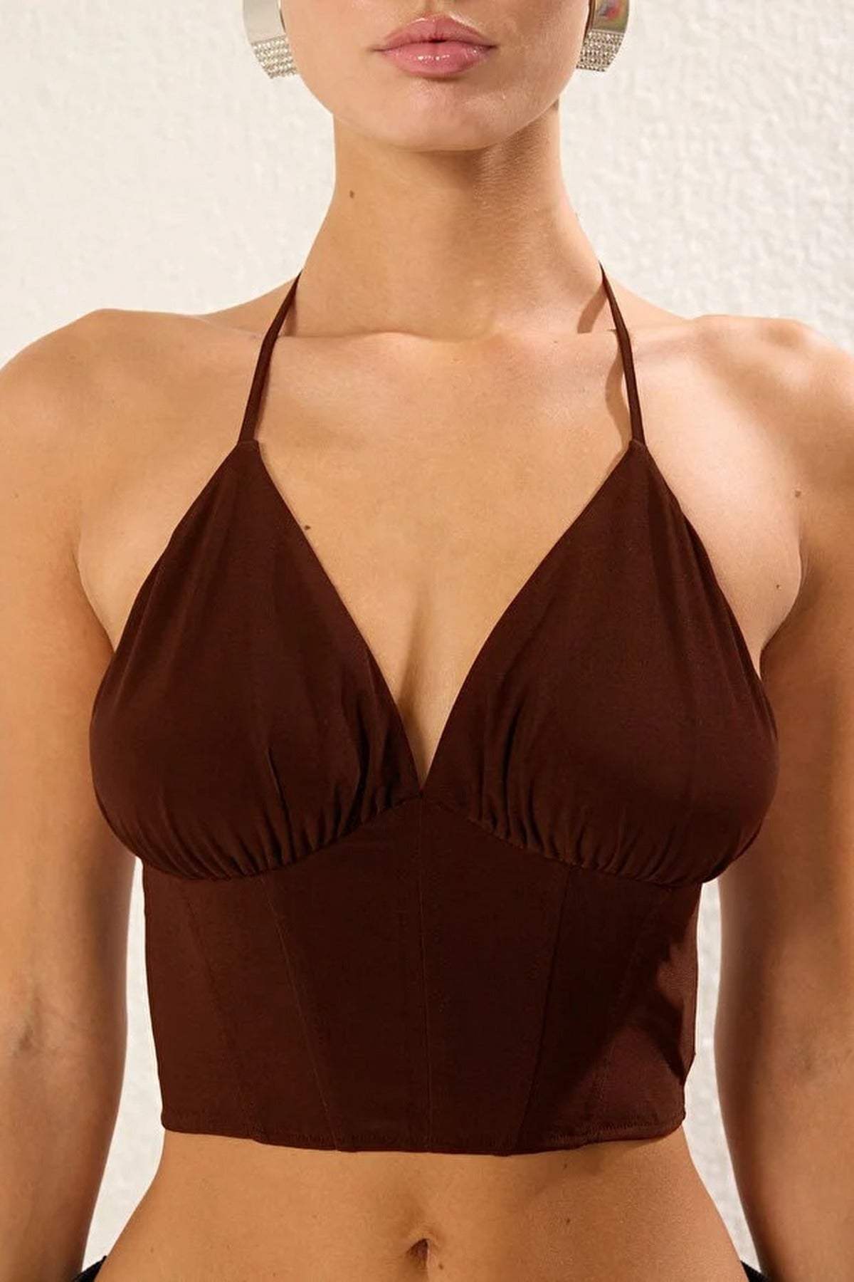 V-Neck Woven Bustier