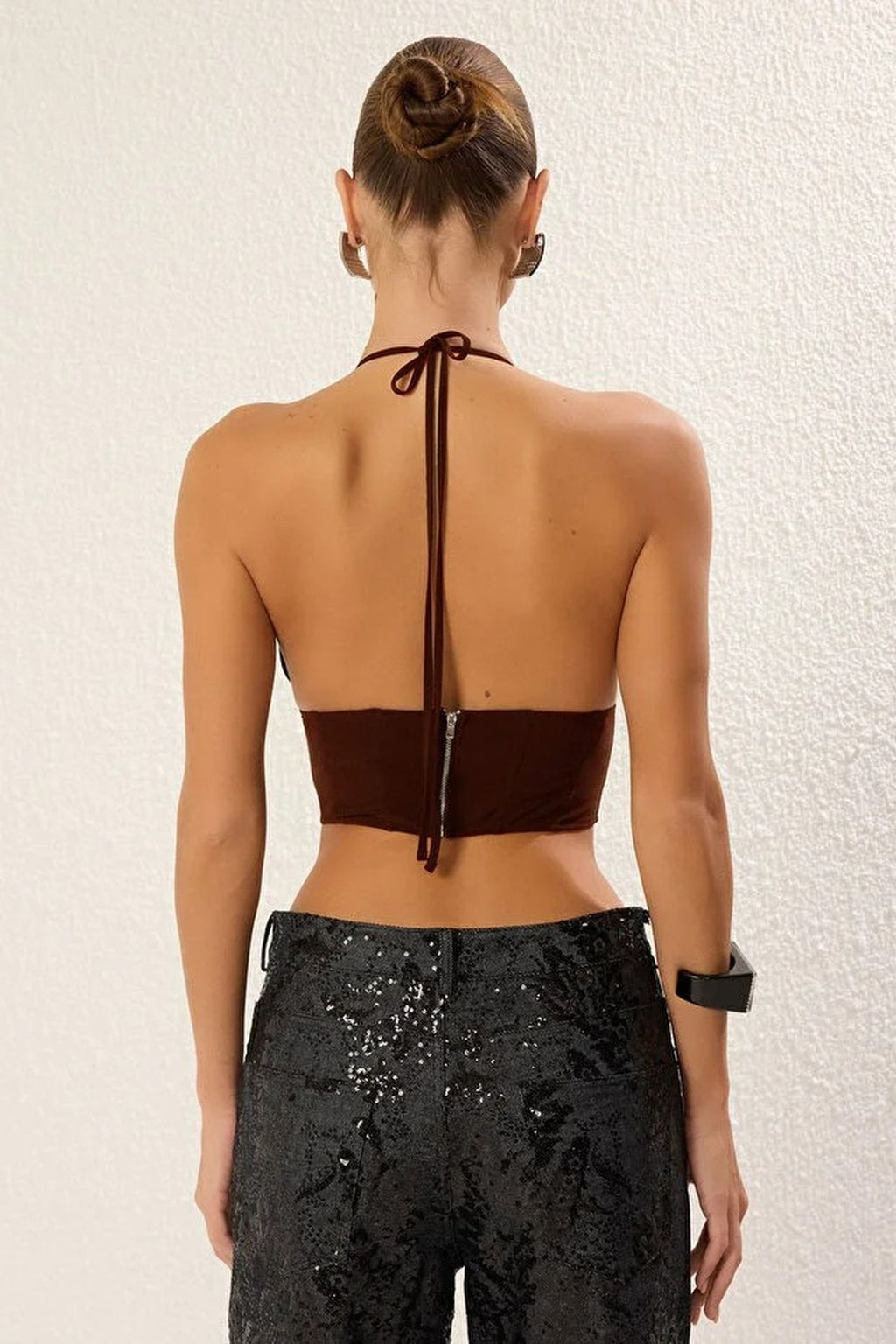 V-Neck Woven Bustier
