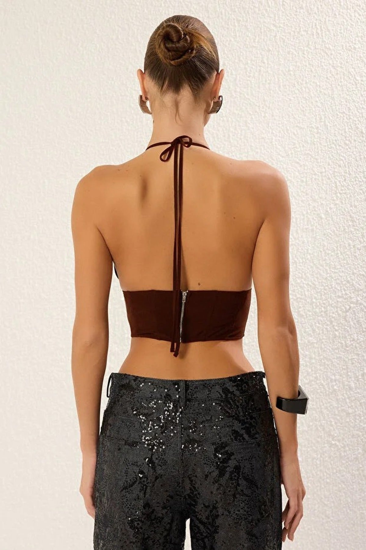 V-Neck Woven Bustier