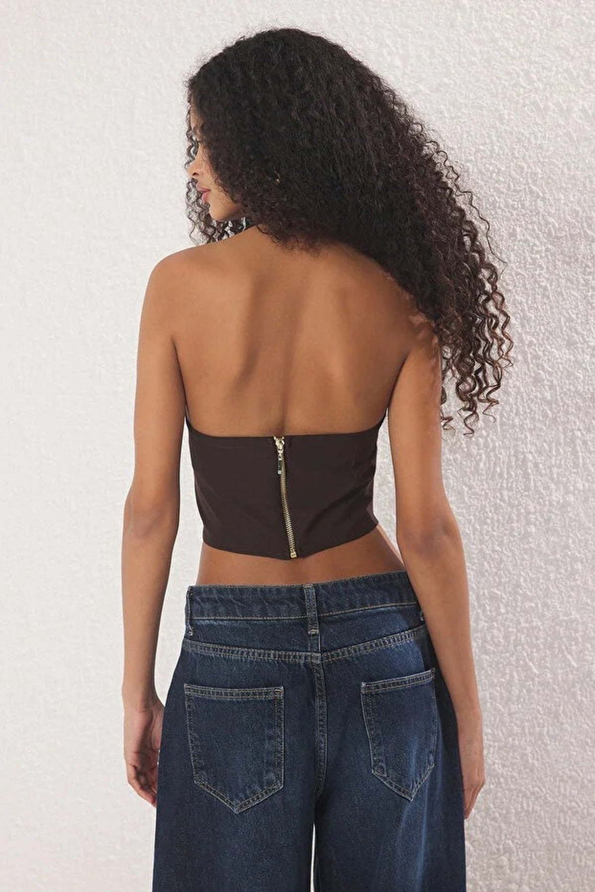 Plain Sleeveless Woven Finike Bustier