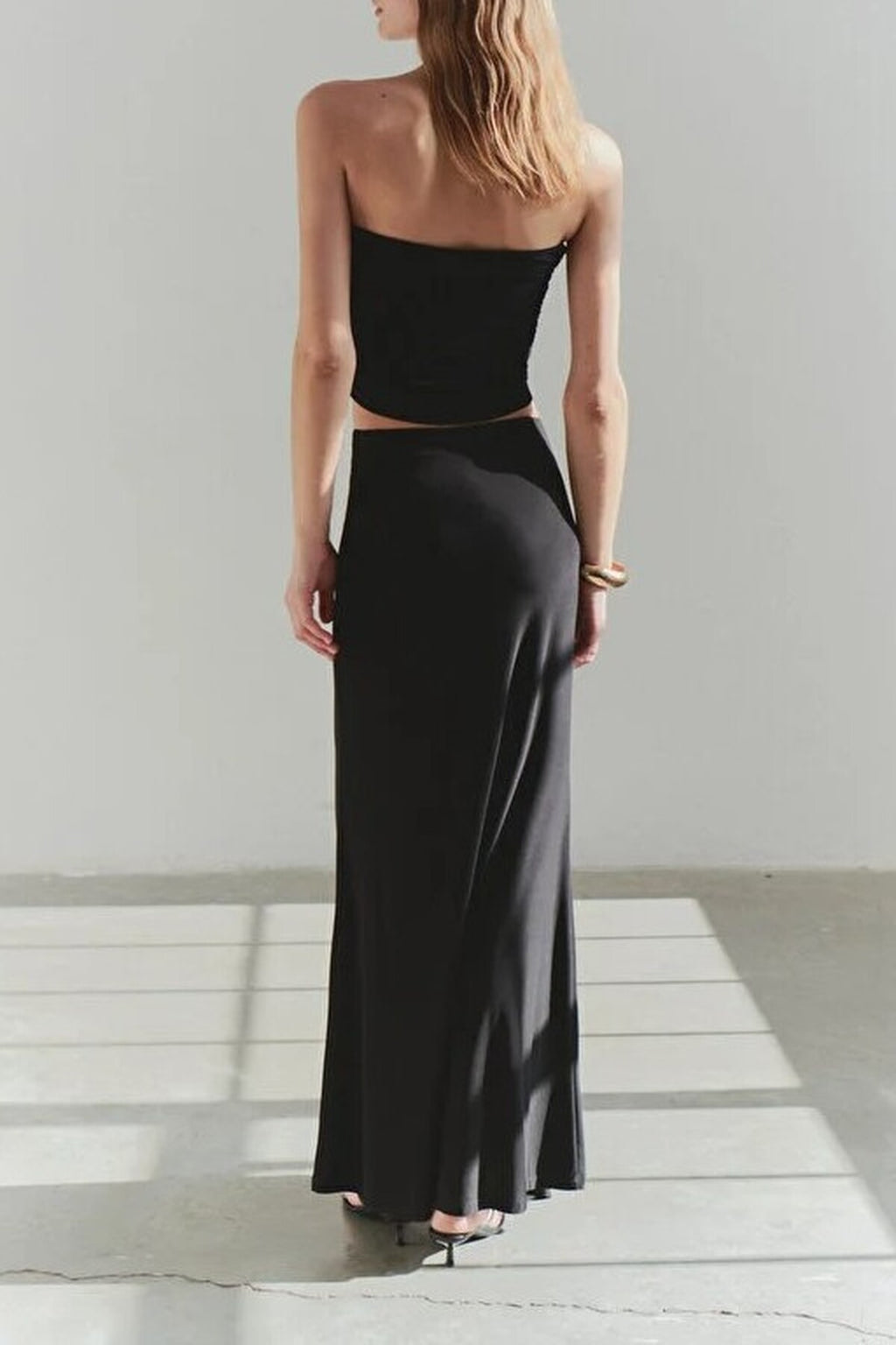 Strapless Knitted Elegant Blouse with Accessory Details