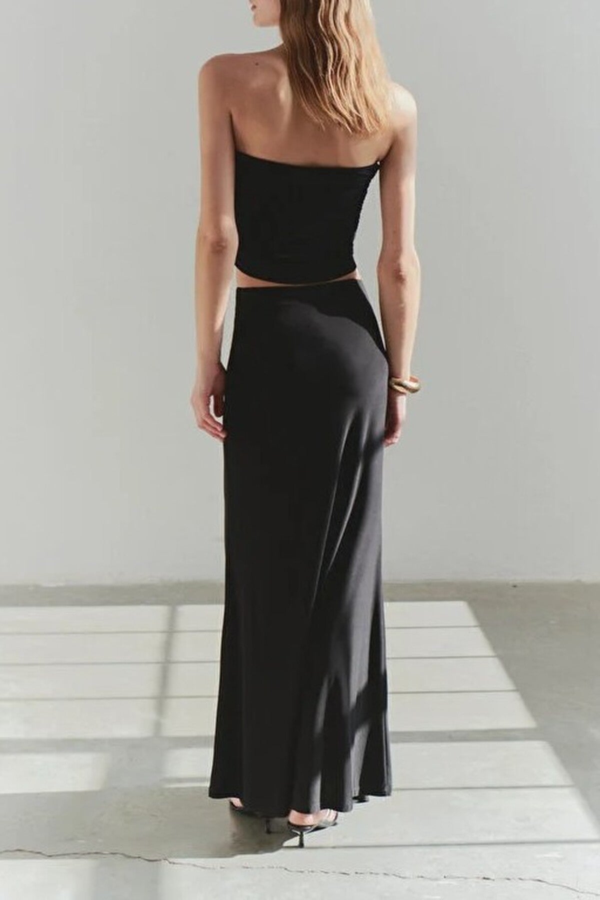 Strapless Knitted Elegant Blouse with Accessory Details