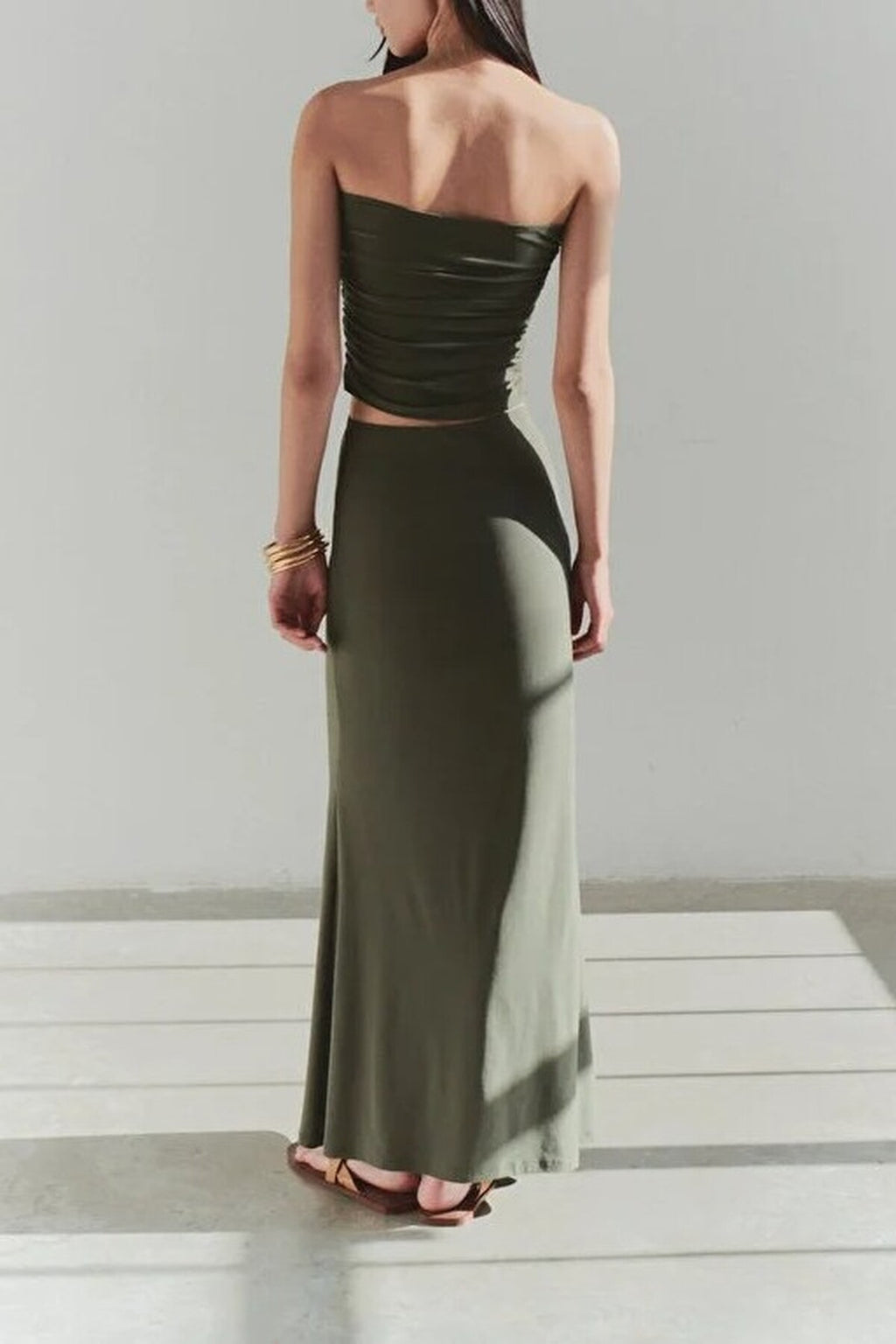 Strapless Knitted Elegant Blouse with Accessory Details