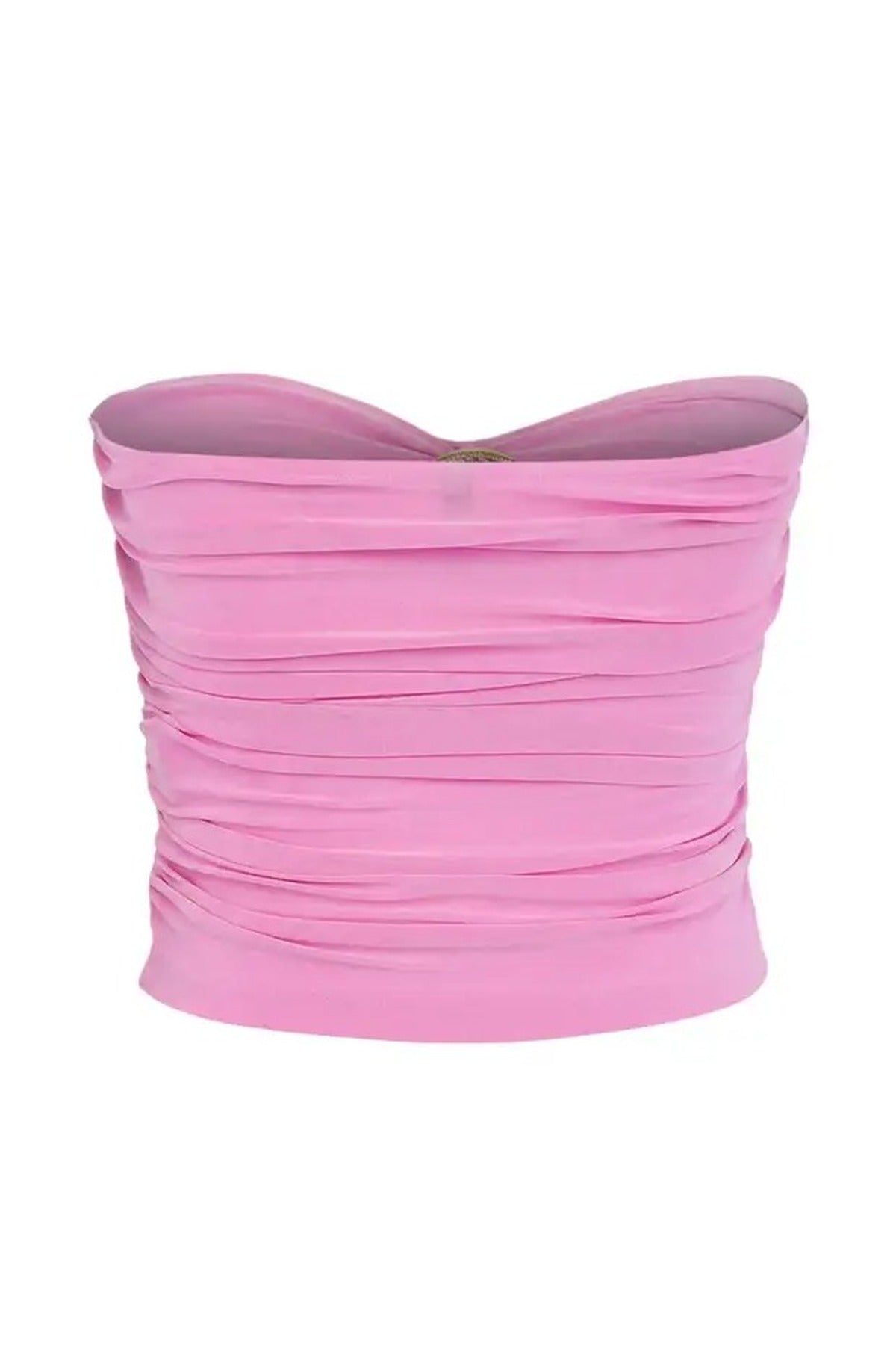 Strapless Knitted Elegant Blouse with Accessory Details