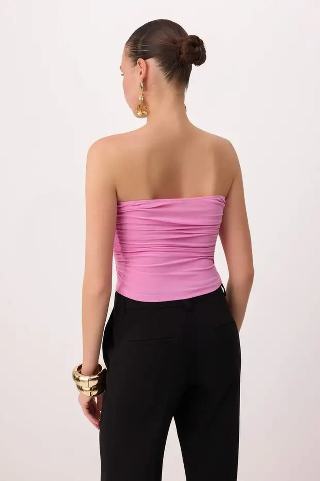 Strapless Knitted Elegant Blouse with Accessory Details