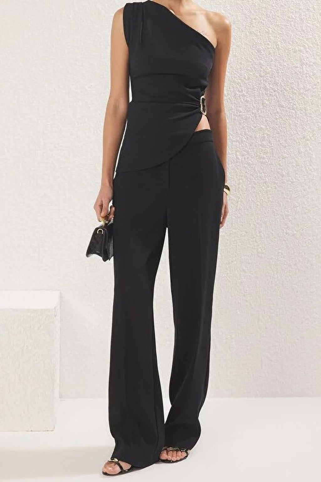 Plain Boat Neck Sleeveless Knitted Scuba Party Blouse