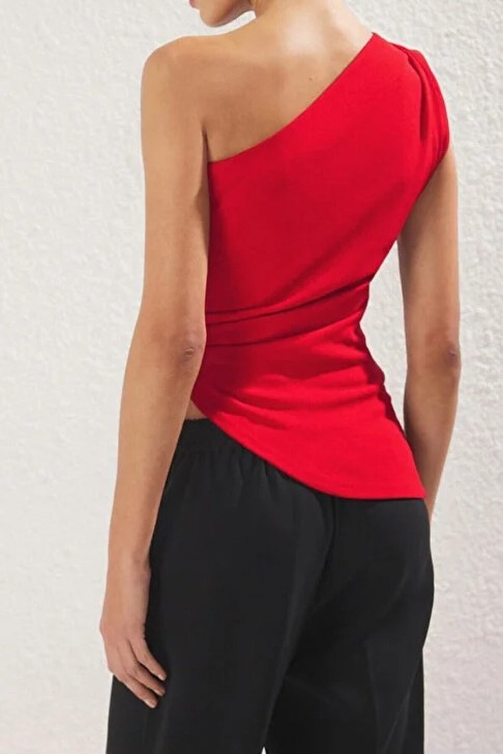 Plain Boat Neck Sleeveless Knitted Scuba Party Blouse