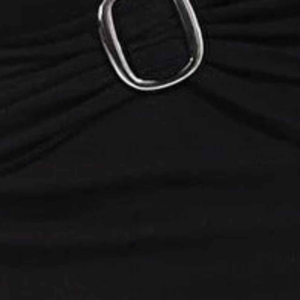 Wrap Collar Accessory Detail Knitted Blouse