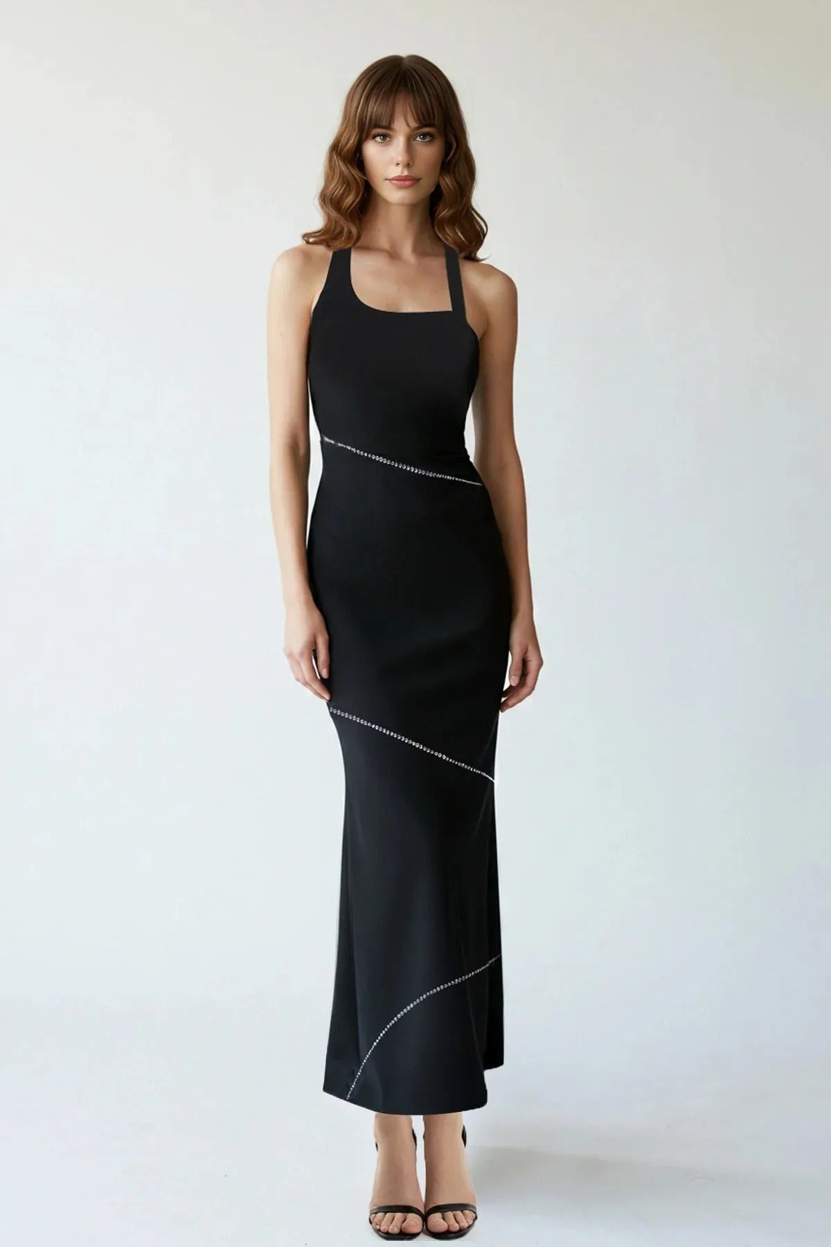 Fitted Embellished Woven Dress