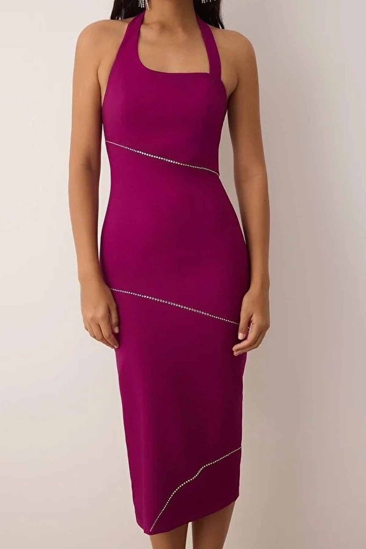 Fitted Embellished Woven Dress