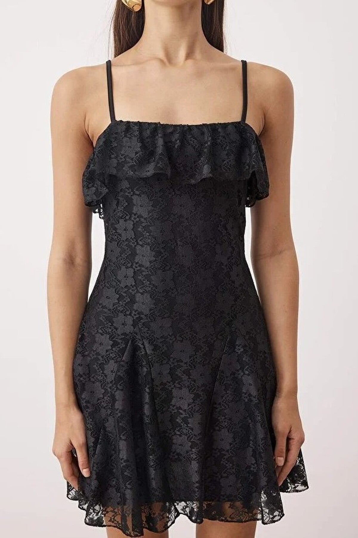 A-line Lined Strappy Mini Dress