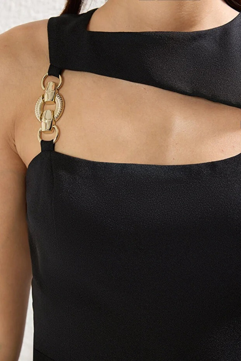 Woven Jumpsuit with Chain Accessory Detail
