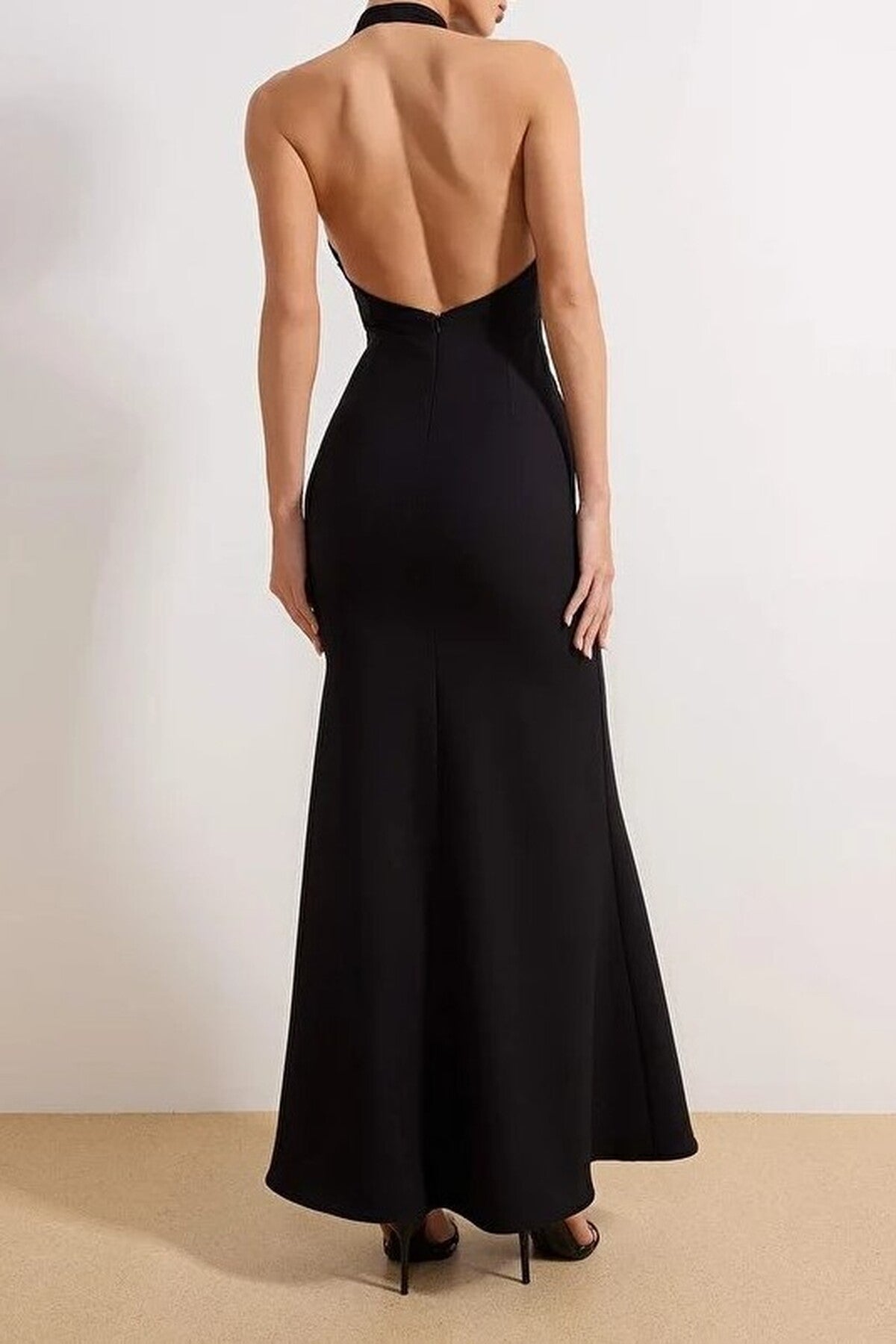 Sequin Detail Woven Maxi Evening Dress