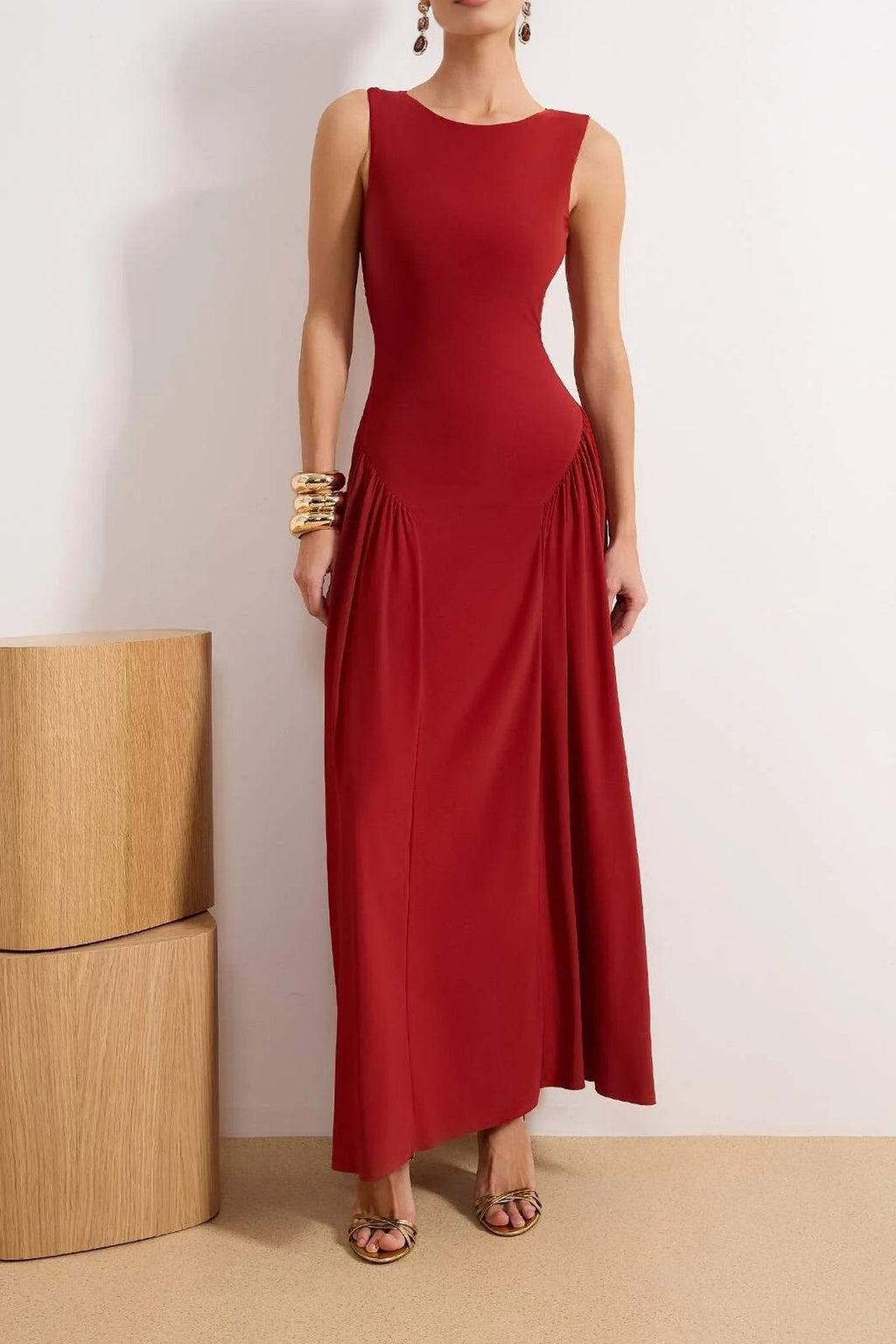 Back Detail Knitted Maxi Evening Dress