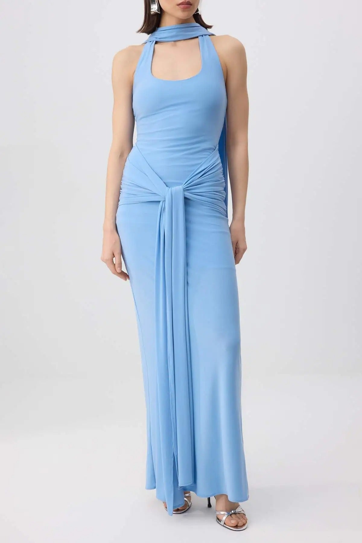 Fular Neck Tie Detail Maxi Dress