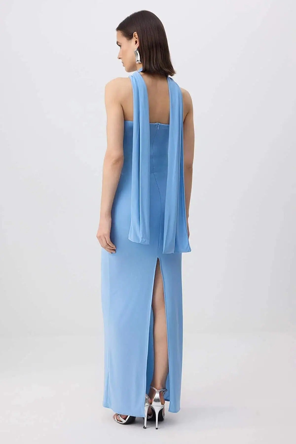 Fular Neck Tie Detail Maxi Dress