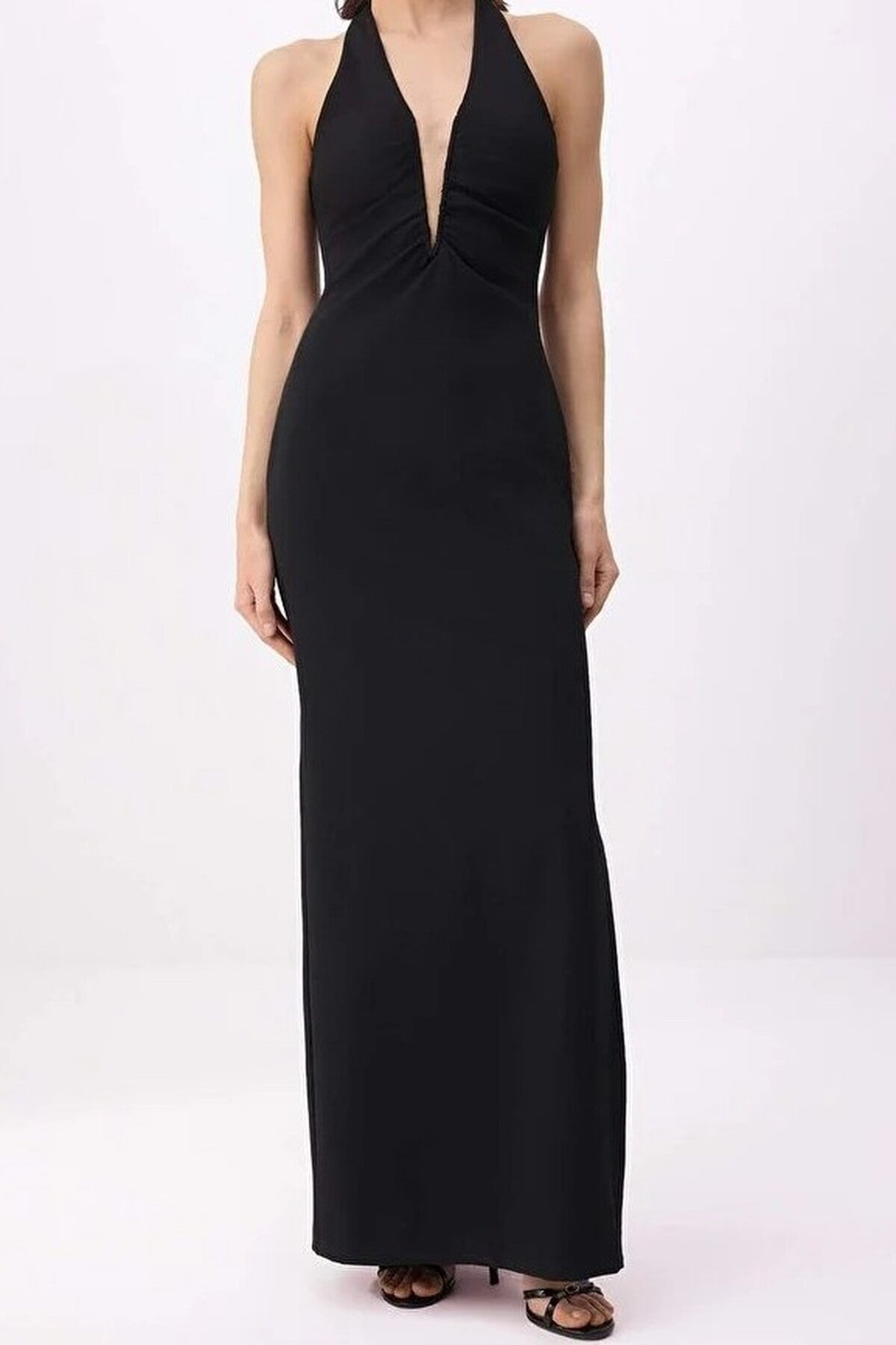 V-Neck Woven Maxi Dress