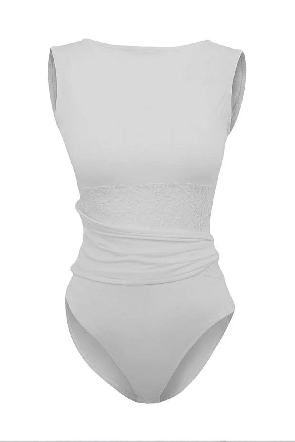 Lace Detail Transparent Knitted Bodysuit
