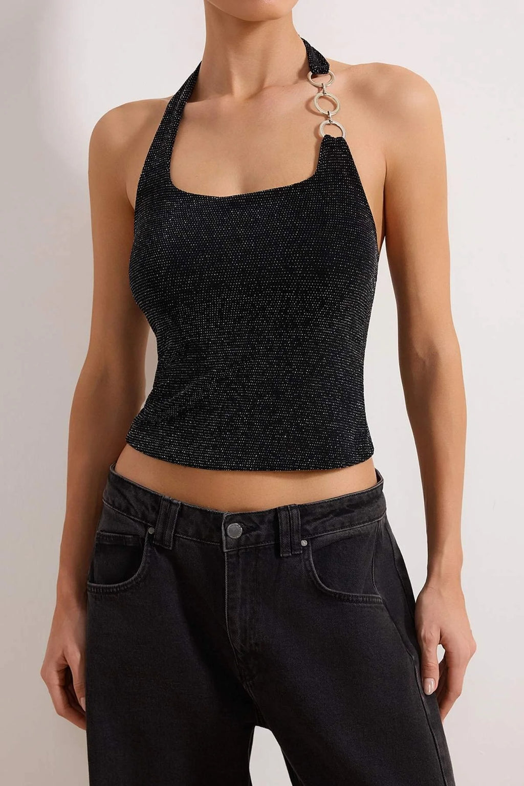 Square Neck Sleeveless Embellished Party Blouse