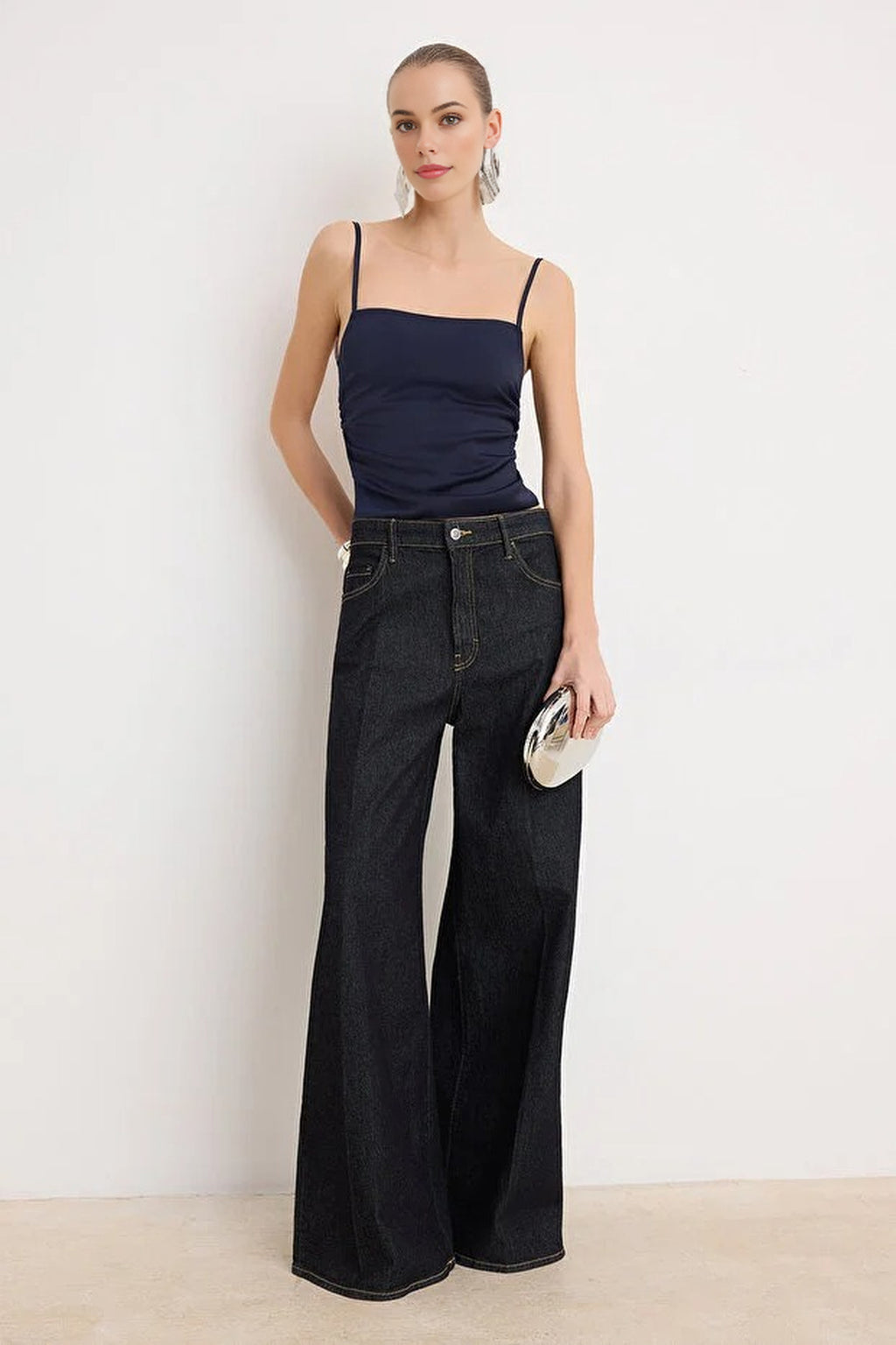 Back Tie Satin Party Blouse