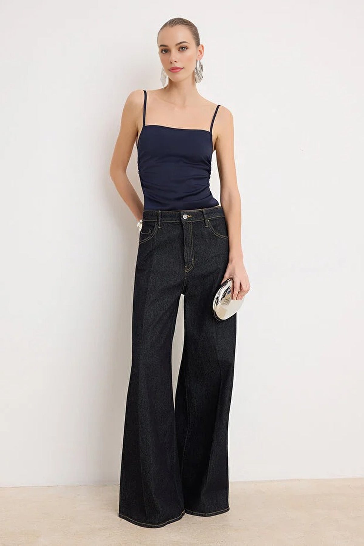 Back Tie Satin Party Blouse