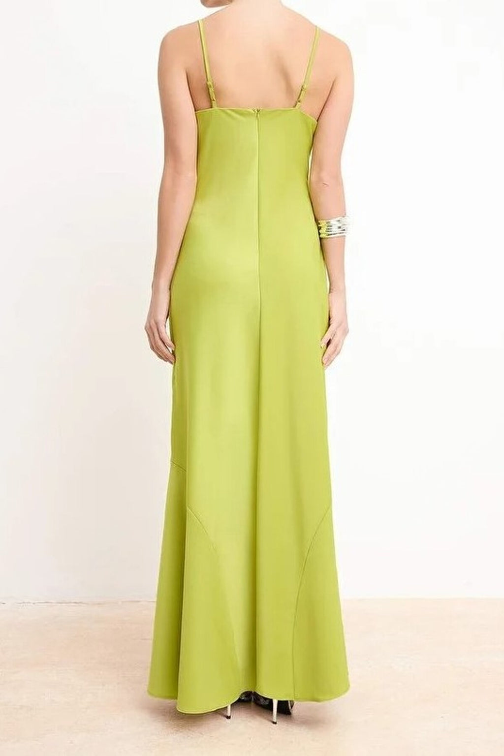 Satin Ruffled Midi Dress