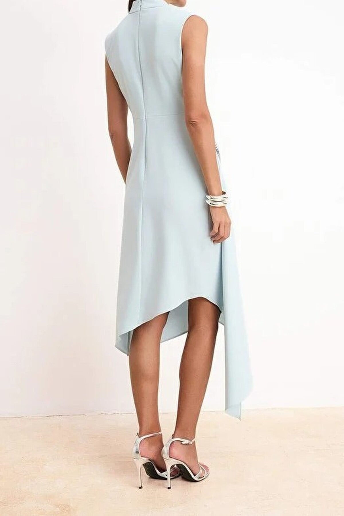 Woven Midi Dress with Accessory Details